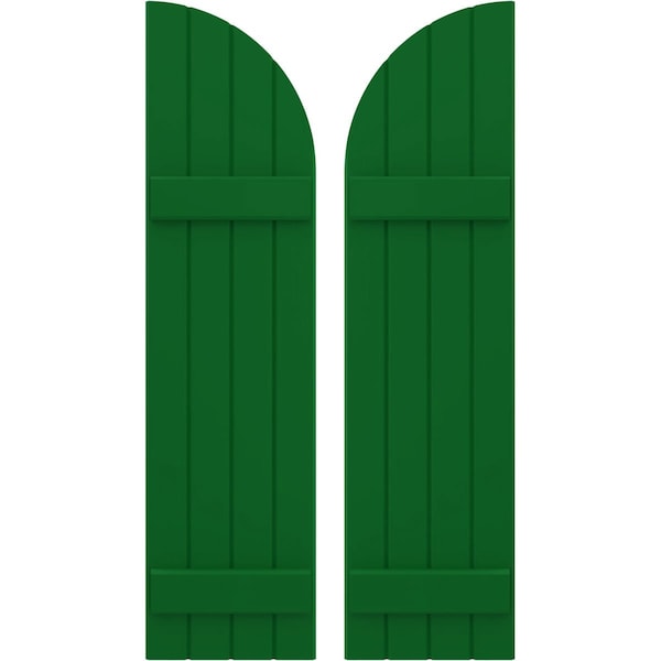 Ekena Millwork Americraft 4-Board (2 Batten) Wood Joined Board-n-Batten Shutters w/ Arch Top, ARW101BQ414X77HGH, PR ARW101BQ414X77HGH - main